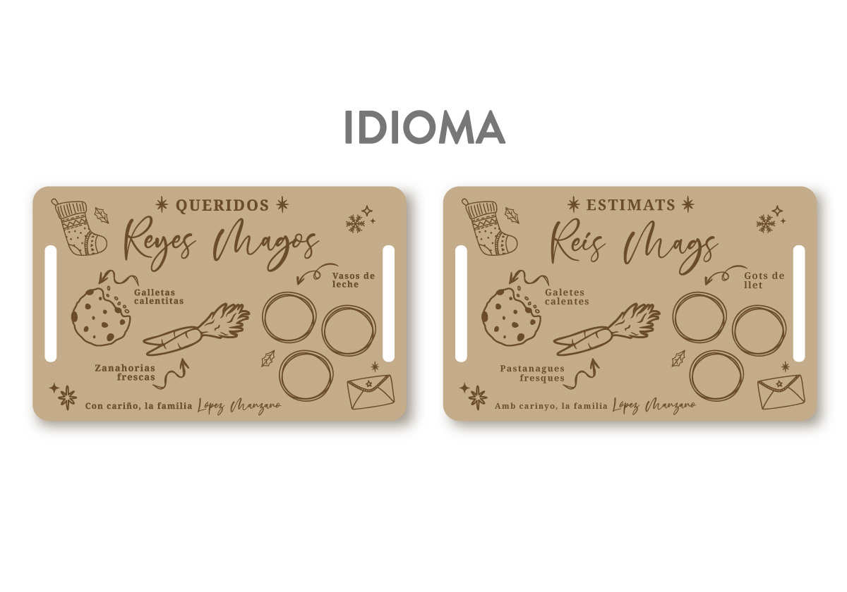 Bandeja madera _Idiomas_ReyesMagos