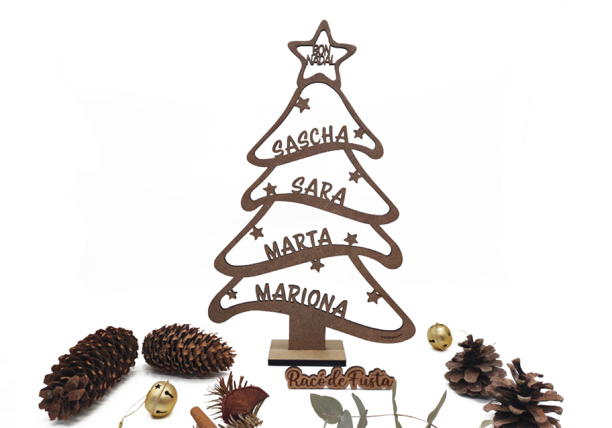 RacoDeFusta_ÁrbolNavidad_MaderaNombres_1 Árbol Navidad Madera Nombres
