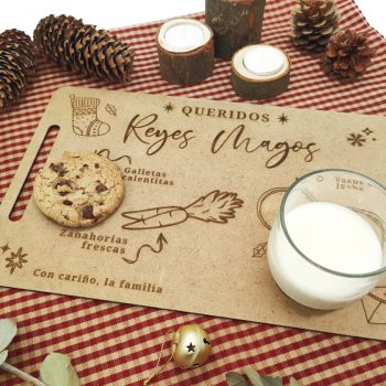 RacoDeFusta_BandejaMadera_ReyesMagos_PapáNoel_1 Bandeja Madera Reyes Magos o Papá Noel