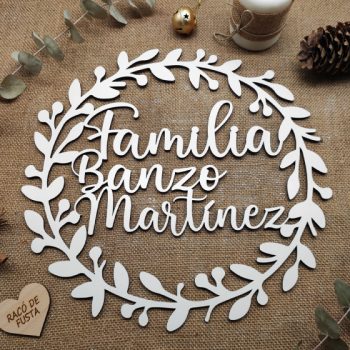 Corona Madera Navidad Personalizada