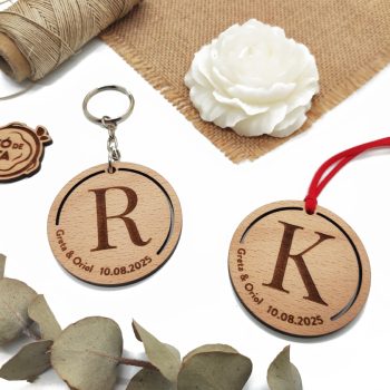 RacoDeFusta_Llavero Madera Circular_Inicial Cuerda Ante