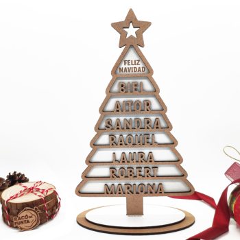 Árbol Navidad Madera Nombres