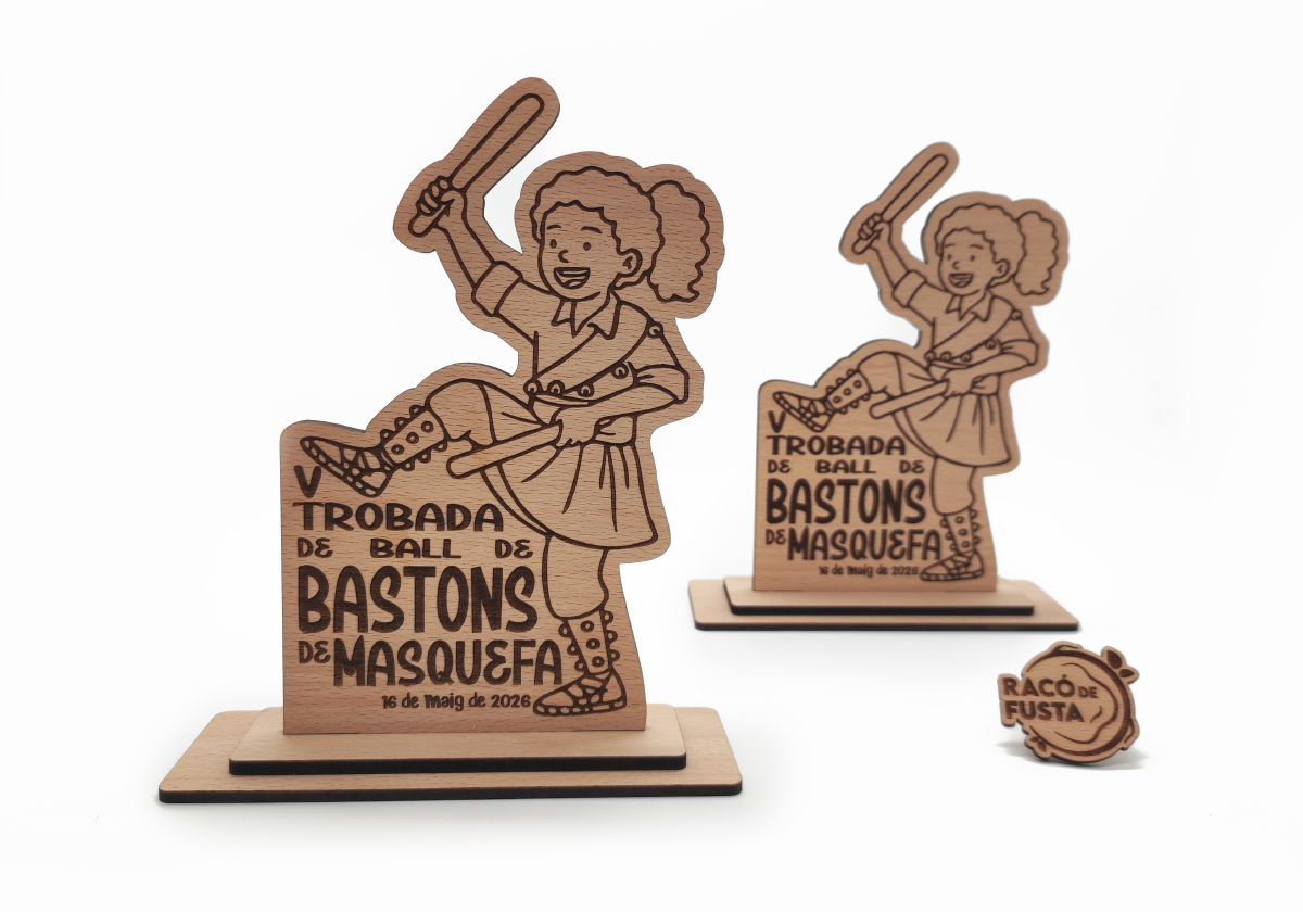 RacoDeFusta_Trofeo Bastoners Madera_Base Plana